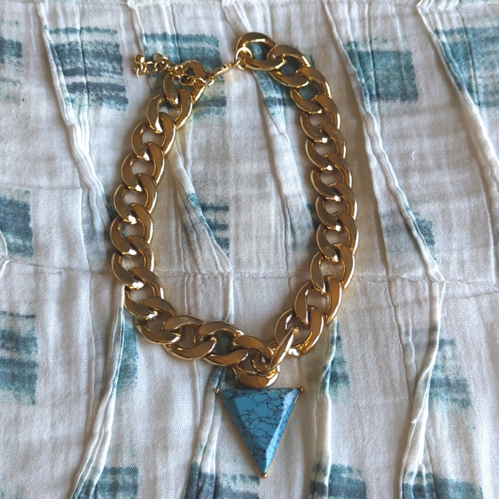Zara statement turquoise necklace